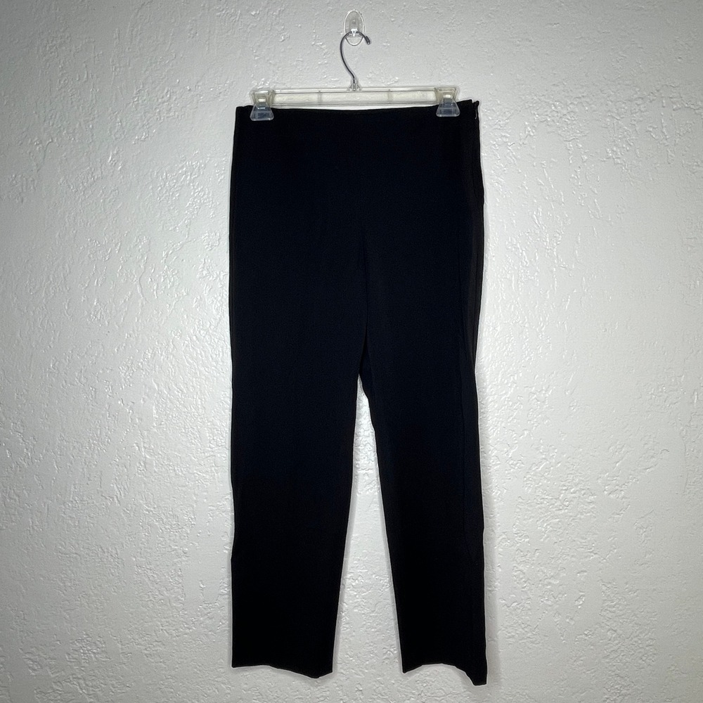 Talbots Heritage Black Side Zip Straight Leg Trousers Pants Womens 10 Stretch